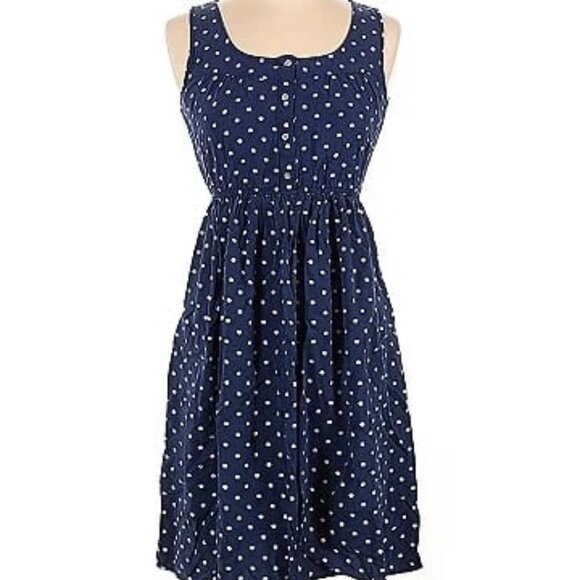 Maison Jules Dresses & Skirts - Maison Jules Navy Blue with White Polka Dots Summer Dress